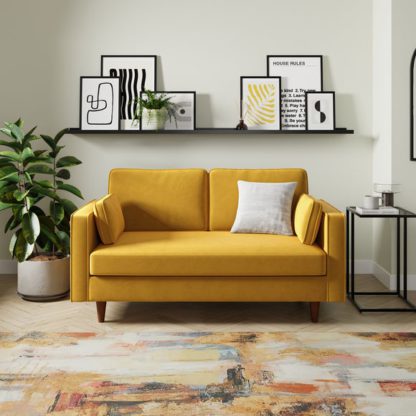 An Image of Zoe Plain Velvet 2 Seater Sofa