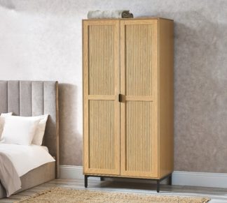 An Image of Sia Oak 2 Door Wooden Wardrobe