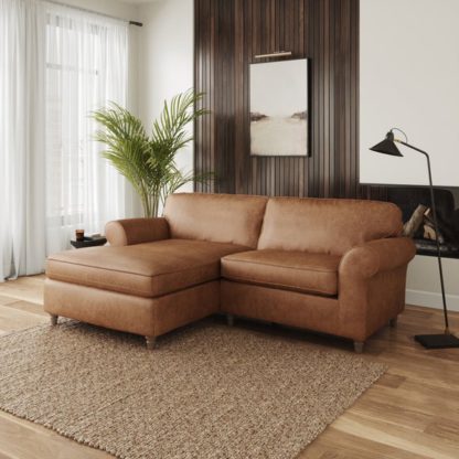 An Image of Flori Arizona Faux Leather Corner Chaise Sofa