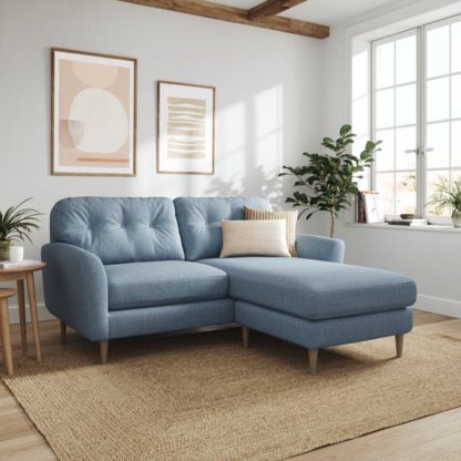 An Image of Sven Chunky Tonal Weave Reversible Corner Chaise Sofa