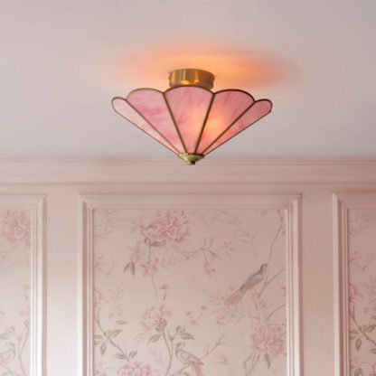 An Image of Colette Mid Century 2 Light Flush Ceiling Light