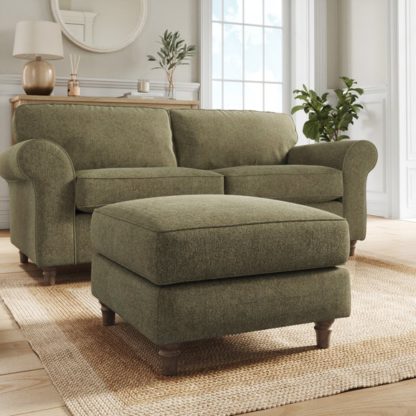 An Image of Flori Soft Chenille Footstool