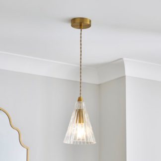 An Image of Amber Art Deco Pendant Light