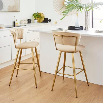 An Image of Kendall Bar Stool, Velvet