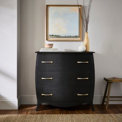 An Image of Keiko 3 Drawer Chest, Black Mango Wood