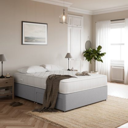 An Image of Fogarty 1000 Memory Mattress Divan Set, Faux Linen