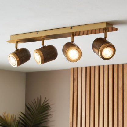 An Image of Gio Retro 4 Light Adjustable Spotlight Bar