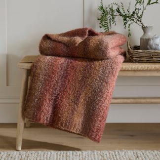 An Image of Ombre Knit Throw 130cm x 180cm Orange Umber