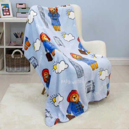 An Image of Paddington Skyline Fleece Blanket Blue