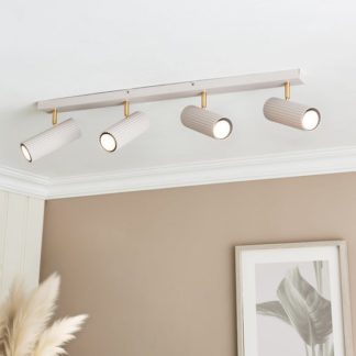 An Image of Georgi Industrial Adjustable Ribbed 4 Light Spotlight Bar