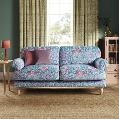 An Image of Jolene William Morris Woodland Weeds Print Velvet 3 Seater Sofa