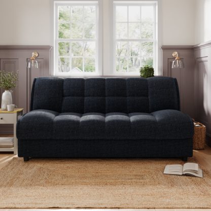 An Image of Emery Squish Soft Chenille Clic Clac Storage Sofa Bed Cream