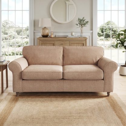 An Image of Flori Tonal Plush Chenille 3 Seater Sofa