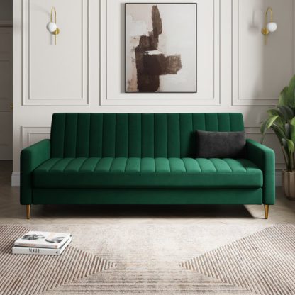 An Image of Kendall Quilted Velvet Storage Sofa Bed