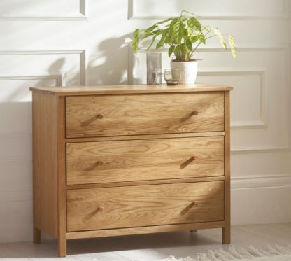 An Image of Coxmoor – 3-Drawer Chest of Drawers – Oak – Wooden - Happy Beds