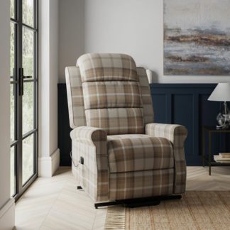 An Image of Edith Check Pattern Rise and Recline Chair