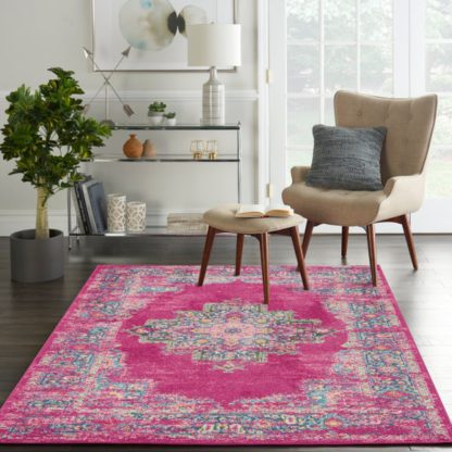 An Image of Ivory and Fuchsia Passion Rug