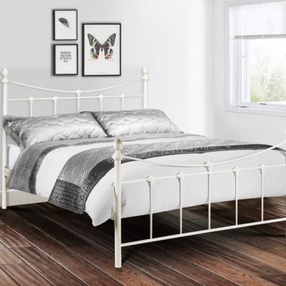 An Image of Rebecca Metal and Gold Bed Frame