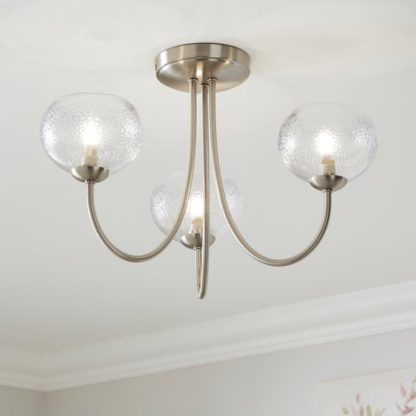 An Image of Hemsby Mid Century 3 Light Semi Flush Ceiling Light