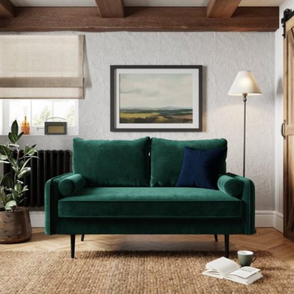 An Image of Cassie Velvet 2 Seater Sofa in a Box