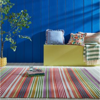 An Image of Sophie Robinson Rock Candy Stripe Indoor Outdoor Rug