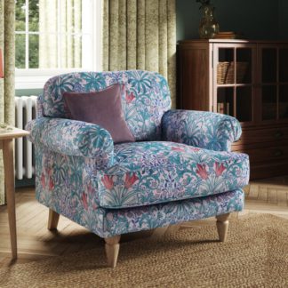 An Image of Jolene William Morris Woodland Weeds Print Velvet Snuggle Chair