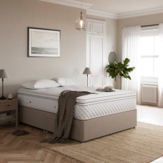 An Image of Fogarty Open Coil Memory Pillowtop Mattress and Divan Set, Faux Linen