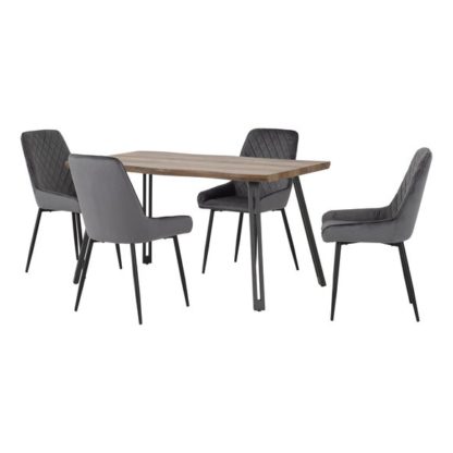 An Image of Quebec Wave Rectangular Dining Table with 4 Avery Chairs