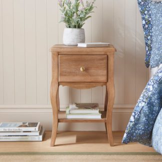 An Image of Giselle 1 Drawer Bedside Table, Mango Wood