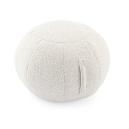 An Image of Adella Sherpa Ivory Ball Pouffe