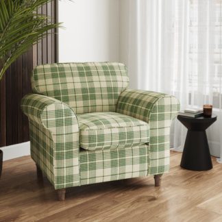 An Image of Flori Woven Check Fabric Lambeth Armchair