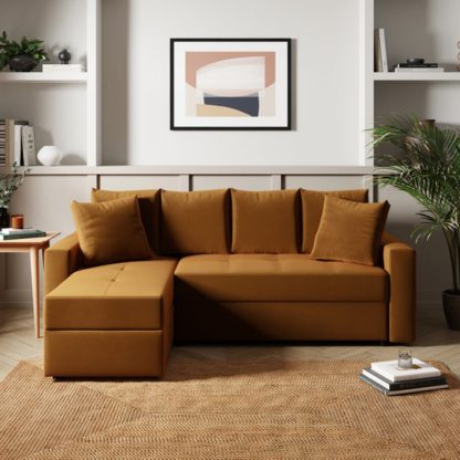 An Image of Westley Velvet Corner Sofa Bed