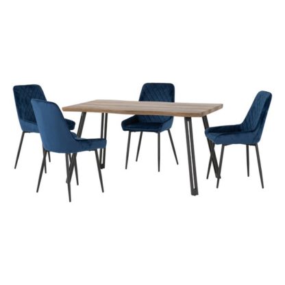 An Image of Quebec Wave Rectangular Dining Table with 4 Avery Chairs