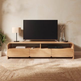 An Image of Bennett Extra Wide TV Unit for TVs up to 70", Light Oak