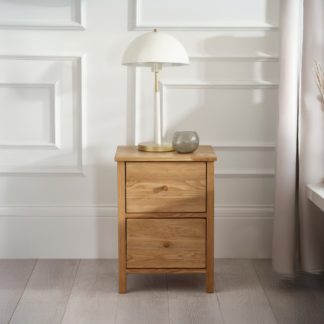 An Image of Coxmoor – 2-Drawer Bedside Table – Oak – Wooden - Happy Beds