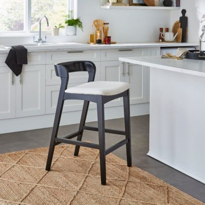 An Image of Melia Counter Height Barstool, Ivory Boucle