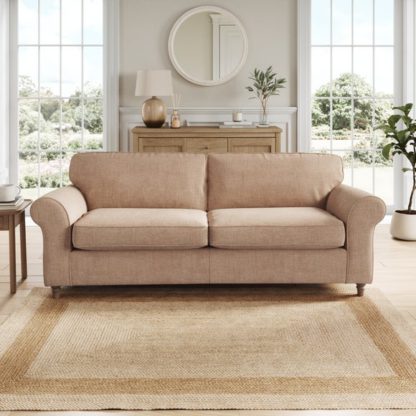 An Image of Flori Tonal Plush Chenille 4 Seater Sofa