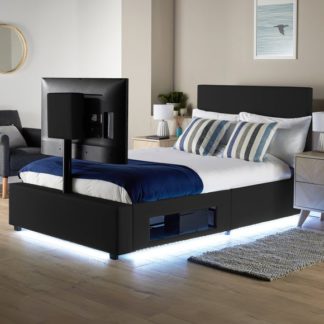 An Image of XR Living Ava TV Bed with LED Lights and TV Mount