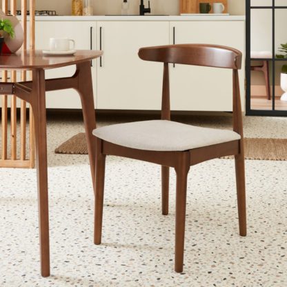 An Image of Elements Alva Dining Chair, Warm Sand Boucle