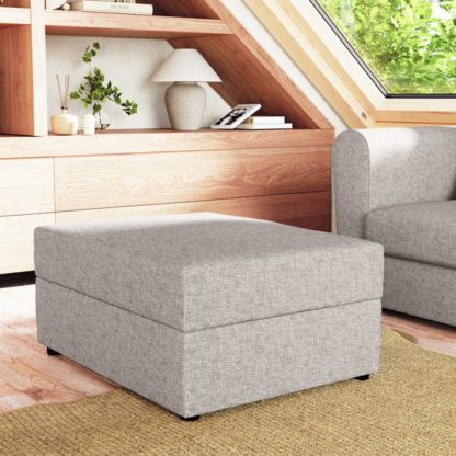 An Image of Rectangle Tonal Weave Storage Footstool