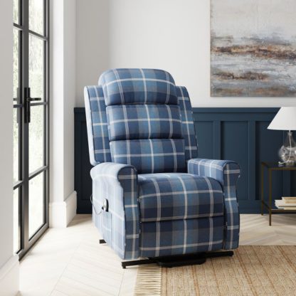 An Image of Edith Check Pattern Rise and Recline Chair