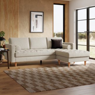 An Image of Zoe Boucle Fleck Corner Chaise Sofa