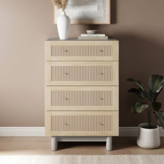 An Image of Maeva 4 Drawer Chest, Light Oak Effect