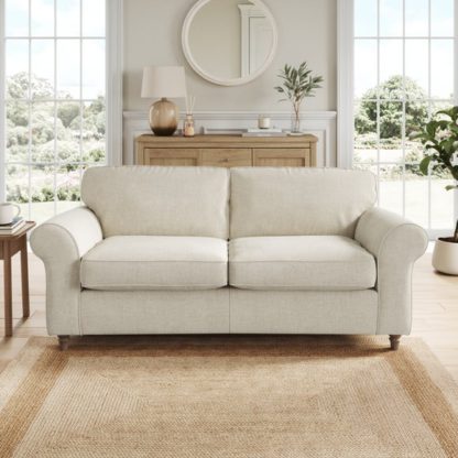 An Image of Flori Tonal Plush Chenille 3 Seater Sofa