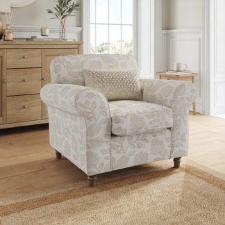 An Image of Flori Woven Floral Fabric Armchair