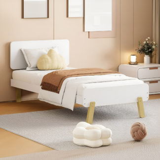 An Image of Atlantic - Single - Low Foot-End Bed - White - Wooden - 3ft - Happy Beds