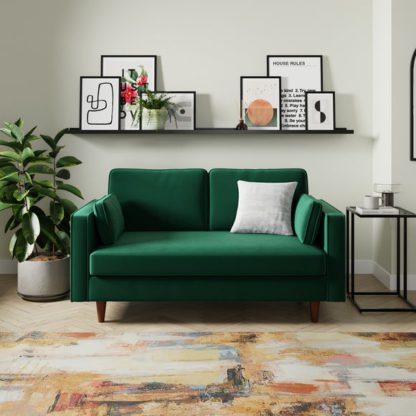 An Image of Zoe Plain Velvet 2 Seater Sofa