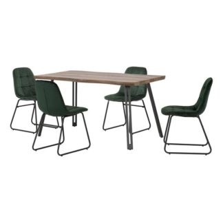 An Image of Quebec Wave Rectangular Dining Table with 4 Lukas Chairs