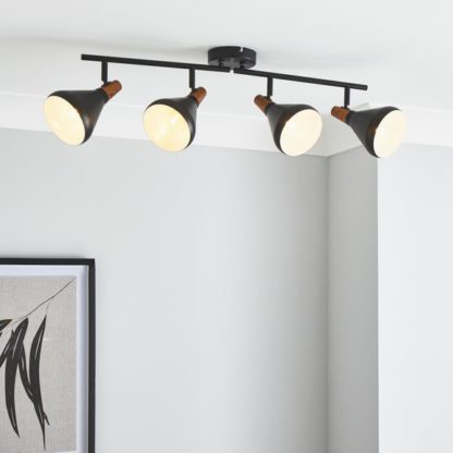 An Image of Elements Wolston 4 Light Semi Flush Spotlight Bar