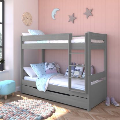 An Image of Stompa Uno Bunk Bed With Trundle Drawer, Pine